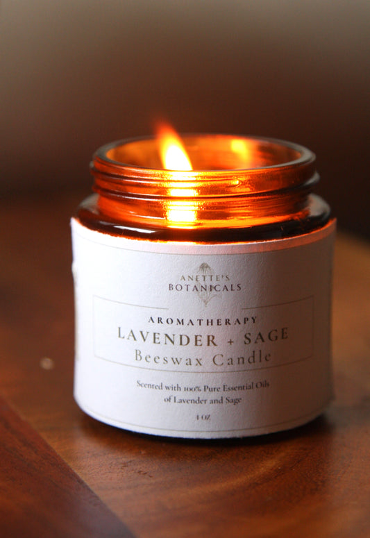 Lavender + Sage Beeswax Candle